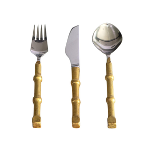 Cuillère en laiton ensemble de couverts poignée design ustensiles de couverts décoratifs de luxe couverts au meilleur prix - Product Image 1