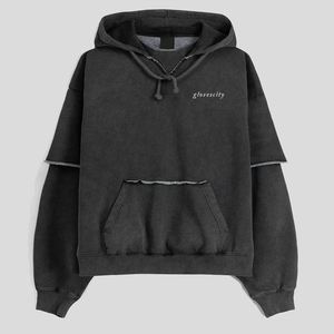 Sweat à capuche en molleton 100% coton biologique imprimé numériquement, couleur pêche chaud, avec logo personnalisé, style classique pour l'hiver 2025 - Product Image 1