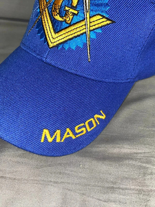 Gorras Masónicas Bordadas Ajustables Azul Sombra, Gorra de Béisbol con Bordado de Letras, Gorras Personalizadas Estilo Hip Hop - Product Image 2