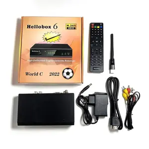 Hellobox 6 DVB S2卫星接收器1080p H.265 HEVC T2MI通用串行总线无线DVB-S2机顶盒