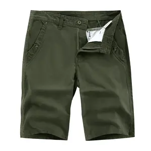 Dernier modèle Design 100% coton sergé Bermuda court grande taille hommes Shorts été décontracté couleur unie Chino hommes Shorts pour hommes