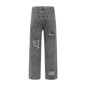 Pantalones Vaqueros de Mezclilla para Hombre con Logotipo Personalizado, Estilo Vintage, Hip Hop, Cintura Alta, Lavados, Rotos, Casuales, Ajustados, para Invierno y Primavera, Precio Bajo - Product Image 2