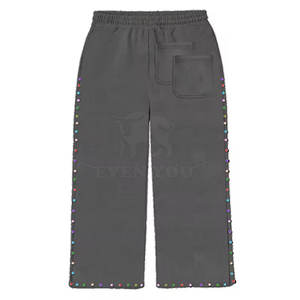 Pantalon de jogging pour homme en tissu doux avec strass fabriqué au Pakistan, taille élastique, style streetwear tendance - Product Image 2