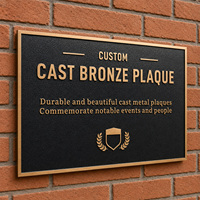 Panneau LED en bronze et plaque métallique personnalisée avec logo pour adresse de propriété, entreprise et bien historique