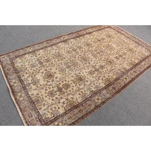Turkish Rug, Area 4.8x8.2 ft Vintage Rug, <b>Brown</b> Oriental <b>Wool</b> Rug - Product Image 2
