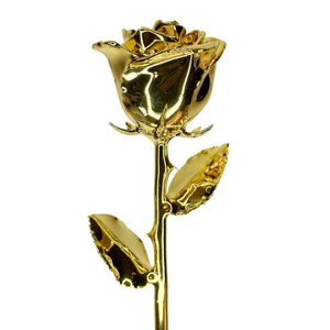 Design Antique Or 24k Rose Rouge Couleur Rose Métal Matériel Plaqué Or Vente en Gros Mariage Roses Décoratives au Prix de Grossiste - Product Image 6