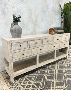 โต๊ะคอนโซลลิ้นชักอเนกประสงค์สีขาวยาว - Product Image 3