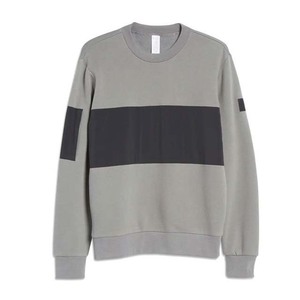 เสื้อสเวตเชิ้ตคอกลมปักโลโก้ตามสั่ง สีน้ำเงินล้วน ผ้าฝ้าย 100% สไตล์สตรีทแวร์ ทรงโอเวอร์ไซส์สำหรับผู้ชาย ปลายแขนเสื้อแบบริบ - Product Image 5