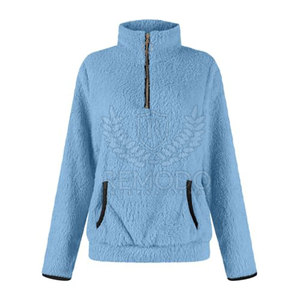 Suéter de Forro Polar Sherpa Tejido para Invierno, para Mujer, Talla Grande, Cuello Alto, Logotipo Frontal, Ecológico, Color Personalizado, Suave - Product Image 1