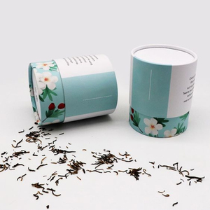 Matte Tea Round Box Paper Food Grade Cardboard Round Tube Cylinder Tea Packaging Box
