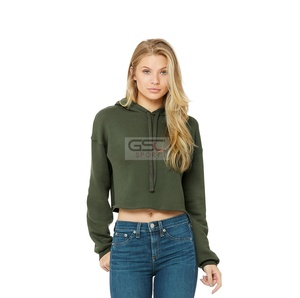 Winter Fashion Hoodies Women Warm Full Sleeves <b>Crop</b> <b>Top</b> Hoodies Single Color Blank Hoodies with Private Branding Options - Product Image 1