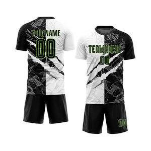 Camiseta de fútbol personalizada para hombre con nombre de equipo impreso y logotipo de número Pantalones cortos de uniforme personalizados para verano Servicio OEM disponible - Product Image 2