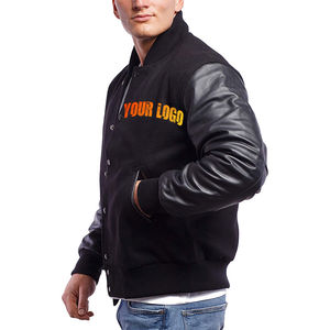 Veste de baseball avec logo brodé personnalisé Veste universitaire Letterman Bombers en laine avec doublure en coton Veste universitaire personnalisée - Product Image 1