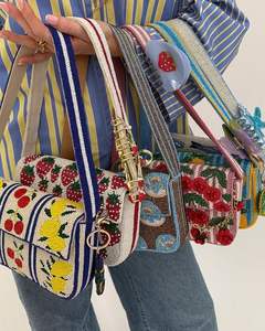 Tropical Palm <b>Tree</b> Beaded Shoulder Bag Sunset Embroidery <b>Glass</b> Beads Purse Ladies Summer Beach Clutch Multicolor Handbag - Product Image 2