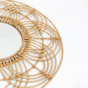 Artex Dong Thap Rattan <b>Mirror</b> Bedroom Woven Rattan Wall <b>Hanging</b> <b>Mirror</b> Boho Specchio Decoration - Product Image 4