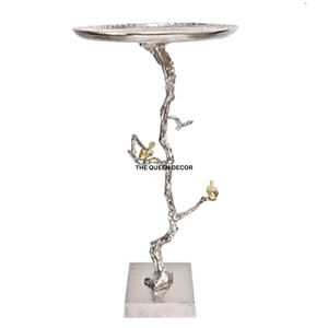 Table d'appoint de luxe dorée en acier inoxydable pour hôtels et restaurants, plateau en marbre noir, métal, salon, best-seller - Product Image 4