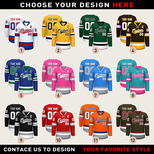 Custom Made Professional <b>Laced</b> <b>Collar</b> Sublimated Hockey Uniform Youth Ice Hockey Jerseys - Product Image 3