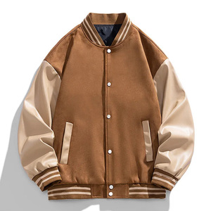 2026 Custom Baseball Letterman Varsity Jacket High Quality Leather Sleeves With custom embroidery patches Single <b>Button</b> - Product Image 1