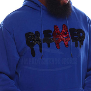 Dernier modèle de survêtements grande taille à strass Street Wear Survêtements à strass pour hommes de couleur unie - Product Image 6