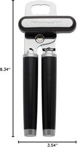 Abrelatas y abridor de botellas multifunción clásico, fácil de usar, rueda de corte de acero inoxidable afilada, mangos ergonómicos suaves - Product Image 3