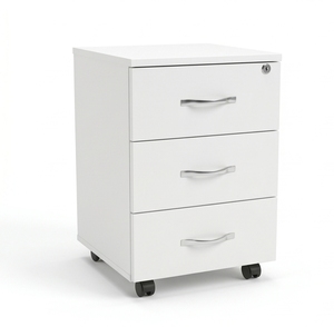 Modern Birch 3-Drawer File <b>Cabinet</b> <b>Lockable</b> Freestanding Office <b>Storage</b> Home Office Commercial Use - Product Image 2