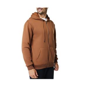 Nouveau design Service OEM hommes 100% coton à manches longues épaule pente cou bande couleur unie confortable fermeture éclair à capuche Bangladesh - Product Image 3