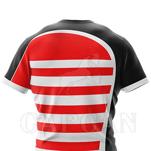 Conjuntos de uniformes de rugby para hombres de poliéster 100%, uniformes deportivos transpirables y que absorben la humedad con tamaño personalizable y nombre del equipo - Product Image 6
