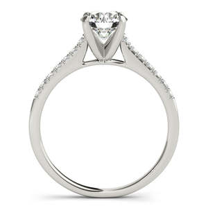Bague de fiançailles en or blanc 18 carats avec une rangée de diamants 0,11 ct - Product Image 2