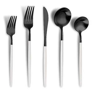 Vaisselle moderne de qualité supérieure avec poignées polies en or Ensemble de 4 pièces en acier inoxydable dans un ton argenté américain élégant - Product Image 2