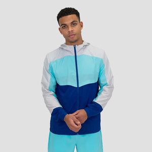 Veste coupe-vent pour homme à capuche avec fermeture éclair, taille personnalisée, 100% haute qualité, coupe ajustée, vêtements d'extérieur, OEM ODM - Product Image 1