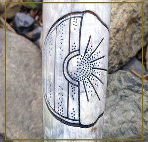 ฮอร์นดื่มไวกิ้งของแท้พร้อมแม่พิมพ์ทองเหลืองตกแต่งเบียร์สำหรับผู้รักไวกิ้ง - Product Image 2