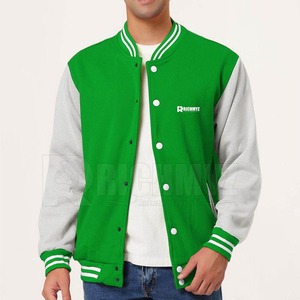 Wholesale Custom <b>Men's</b> Eco-Friendly Breathable Winter Stand Collar Letterman <b>Jackets</b> Front Logo Custom Embroidery <b>Long</b> Sleeve - Product Image 6