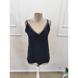 Blusa de mujer con tirantes y cuello en V con encaje, 32436 - Negro - Product Image 5