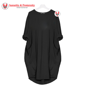 Vestido Largo de Algodón para Mujer con Bordado de Delta Sigma para Hermandad |   Vestido de Algodón Bordado con Letras Griegas Personalizadas para Mujer - Product Image 6