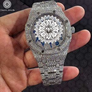 Montre de luxe Charm Jewels en acier inoxydable, incrustée de diamants, mouvement mécanique analogique, cadran de 40 mm, montre de mode pour homme, automatique - Product Image 3
