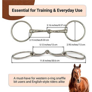 Mèche à anneau de haute qualité pour fer à cheval 5 pouces embout buccal formation et équitation contrôle des mèches à cheval léger fort équestre - Product Image 4