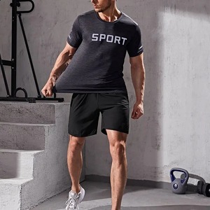 Verano de alta calidad Casual hombres corto 100% poliéster transpirable correr Fitness gimnasio hombres pantalones cortos nueva moda transpirable corto F - Product Image 6