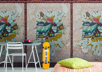 Murale murale moderne de conception allemande, brun beige rouge, vinyle non tissé, amovible, chambre à coucher, hôpital, 2,80x1,59m