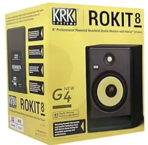 Par de Monitores de Estudio Profesionales Bi-Amplificados KRK RP8 8 G4 Estándar, Salida de Audio Envolvente Pasiva de 8, Garantía de 3 Años, Color Negro - Product Image 1