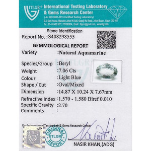 Pierre précieuse aquamarine de haute qualité, 7,06 carats, taille ovale facettée, diamant de laboratoire, 10 mm, couleur blanc-bleu, style beauté, pierre précieuse en vrac - Product Image 4