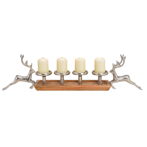 Atractivo diseño de estrella de Navidad portavelas de aluminio de Metal de alta calidad con Base de madera para decoración del hogar portavelas - Product Image 3