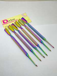 Dual Ended Rainbow Coated <b>Nail</b> <b>Pusher</b> Stainless Steel <b>Nail</b> <b>Cuticle</b> <b>Pusher</b> Dead Skin Remover Pedicure Manicure <b>Nail</b> Cleaner Tool - Product Image 3