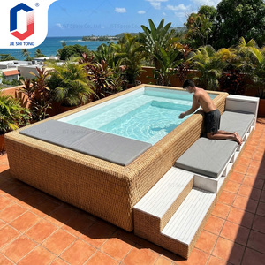 Piscina SPA Pequeña para Terraza con Asientos Tipo Sofá, Equipamiento Completo, Piscina de Relajación Exterior de Fibra de Vidrio - Product Image 6