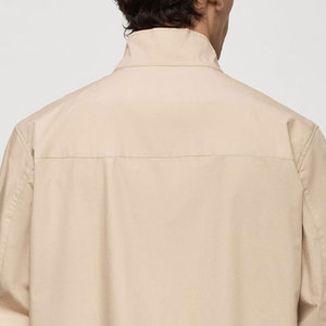 Vestes en toile unies pour hommes, à la mode, à manches longues, col montant, logo frontal, séchage rapide et coupe-vent, prix de gros - Grande Vente - Product Image 6