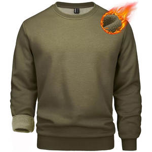 Vente en gros de sweatshirt ras du cou en coton biologique doublure Sherpa vêtements personnalisés à manches longues couleurs personnalisées brodées de haute qualité - Product Image 1