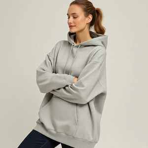 Baggy 450 GSM Sudadera con capucha Mujer Hombro caído Sudaderas con capucha de manga larga Señoras Capucha de gran tamaño Mujer - Product Image 6