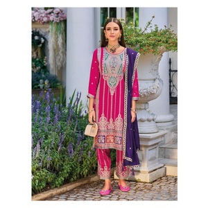Vêtements indiens et pakistanais mariage Sharara Plazzo broderie Salwar costume Kameez pour femmes vêtements de fête en gros aux états-unis exportation Surat - Product Image 1