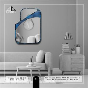 Meuble-lavabo de salle de bain élégant et moderne en acier inoxydable avec revêtement PVD, forme irrégulière - Product Image 2