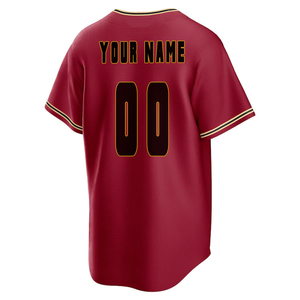 Camiseta de Béisbol para Hombre D-backs, Roja, Manga Corta, Cierre de Botones, Transpirable, Ropa Deportiva de Poliéster - Product Image 2