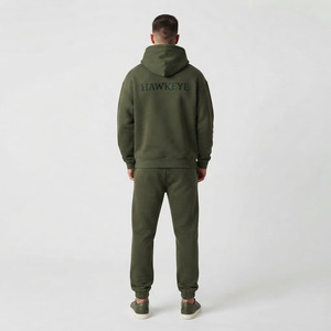 Sudadera con Capucha Deportiva Hawk Eye para Hombre, Corte Ajustado, Forro Polar de 300g, Invierno, Conjunto Deportivo con Botones, Transpirable - Product Image 3